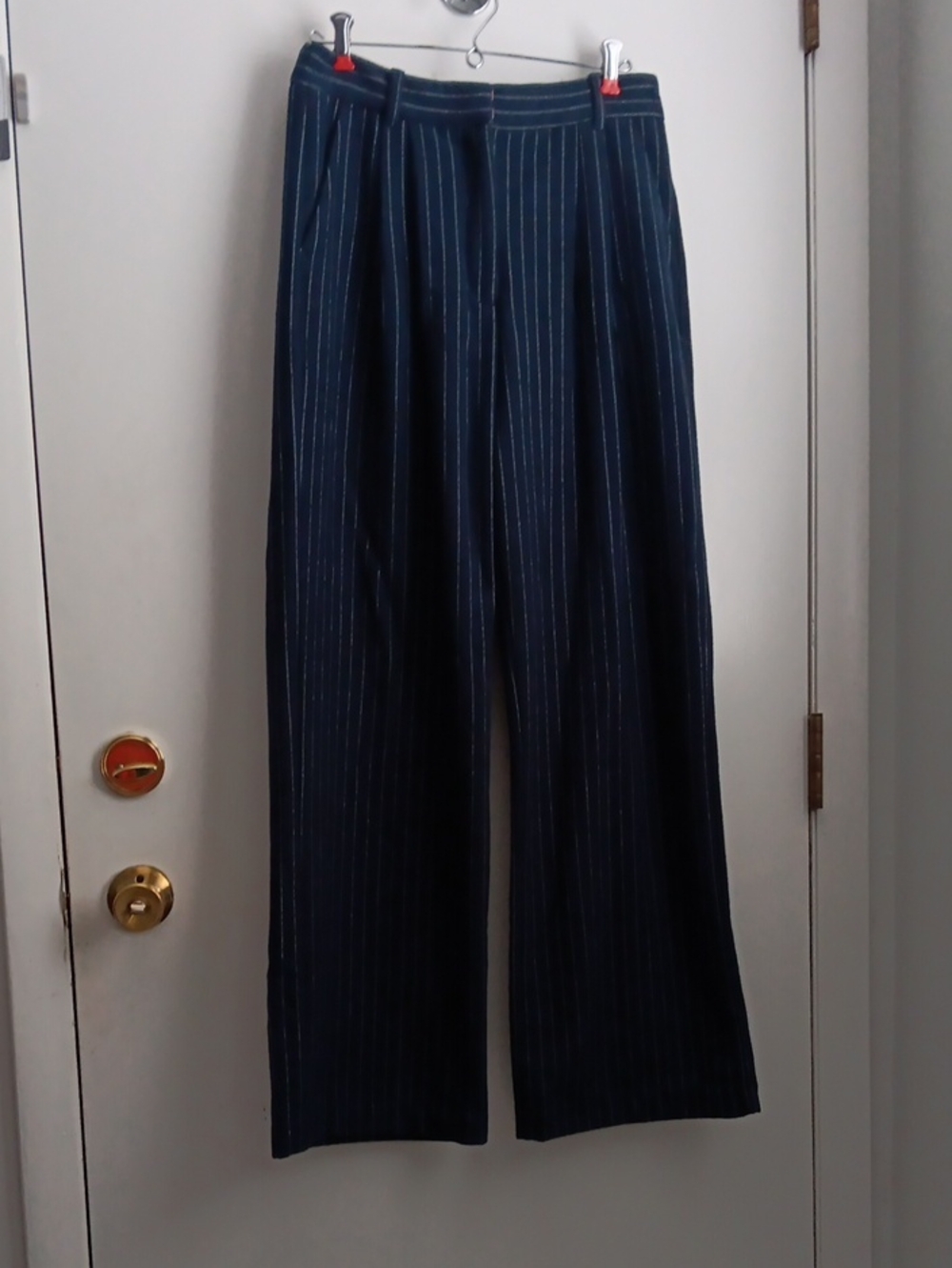 Abercrombie & Fitch Navy Pinstripe Trousers